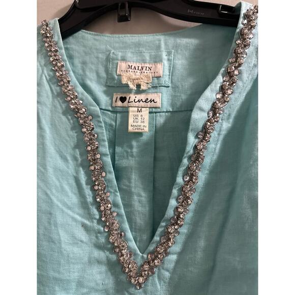🔴Malvin Hamburg-Germany Tunic in turquoise size Medium‎ - Picture 3 of 7